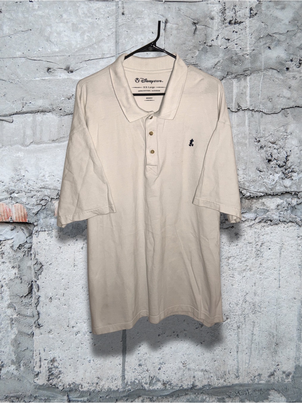 Disney Mens Beige Polo With Embroidered Logo